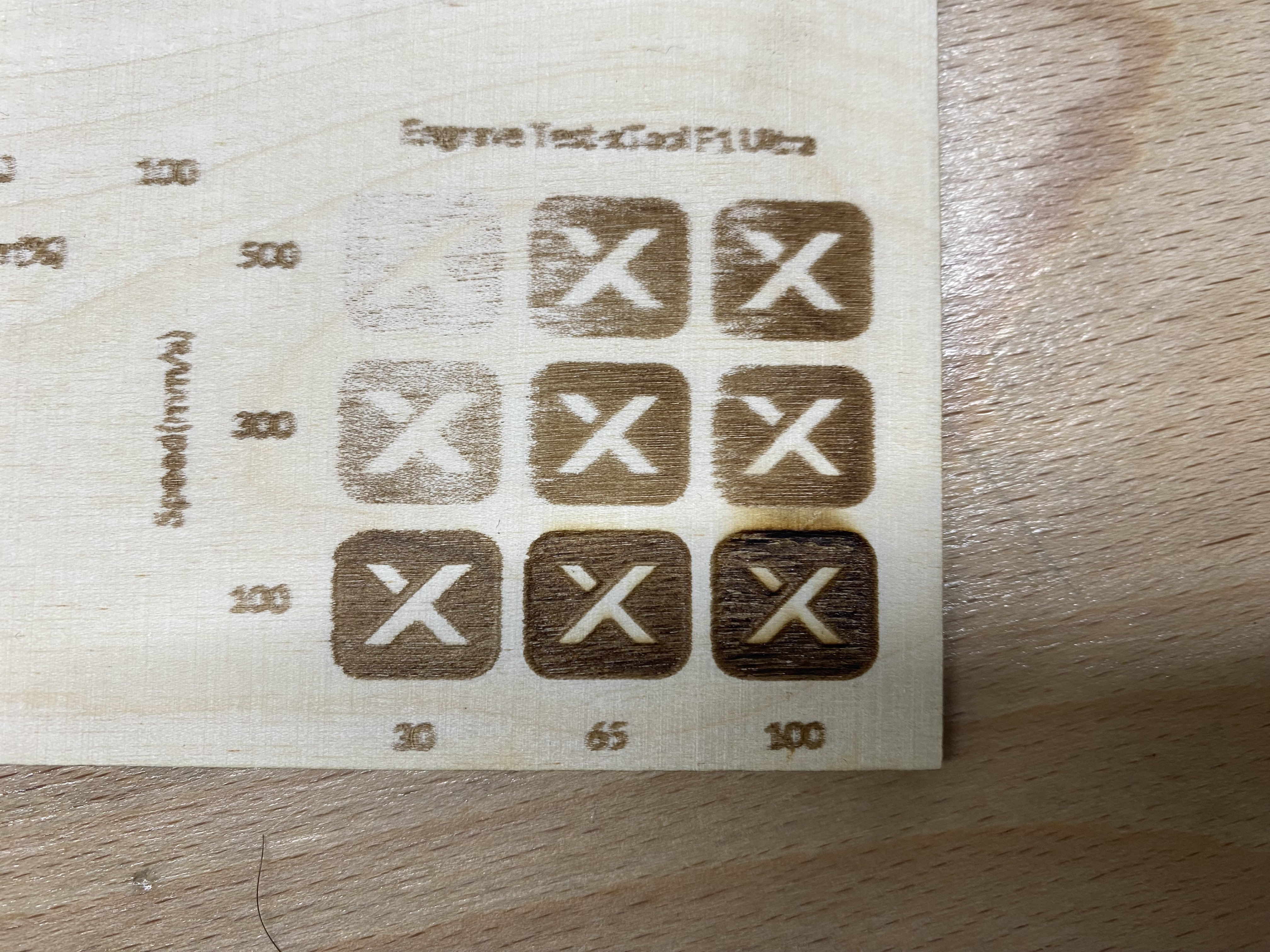 F1 engraving result on wood